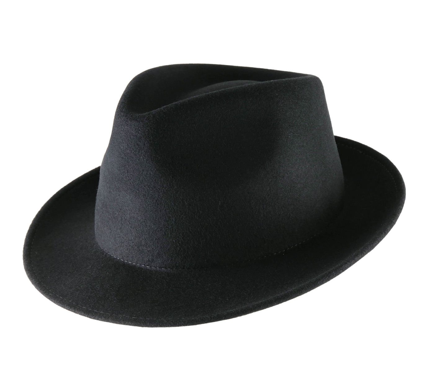 Classic Italy - Trilby Hat Crushable Waterproof Nude Trilby Large Black