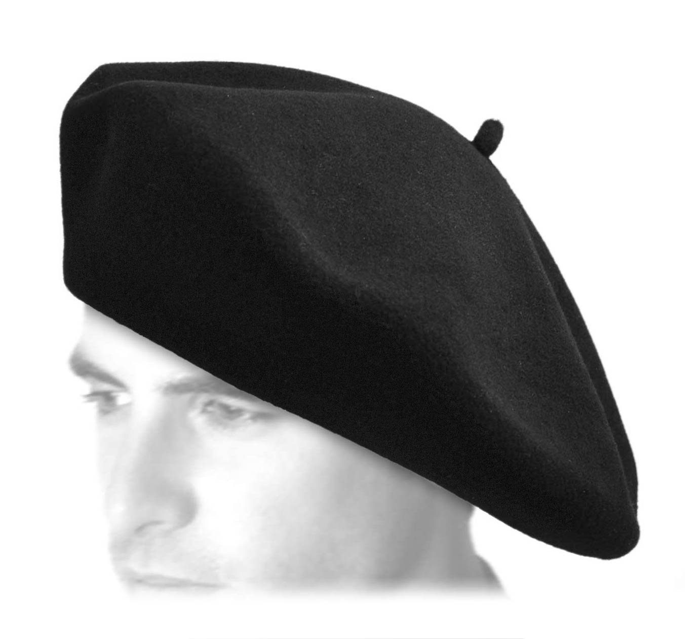 Laulhere Heritage Campan French Beret Hat 100% Merino Wool Black