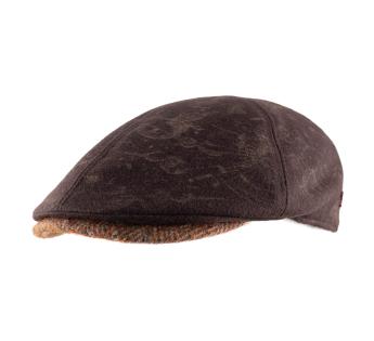 Casquette plate marron patiné Alex