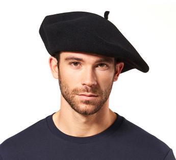 Béret noir homme chasseur alpin merino Héritage Laulhère Headict