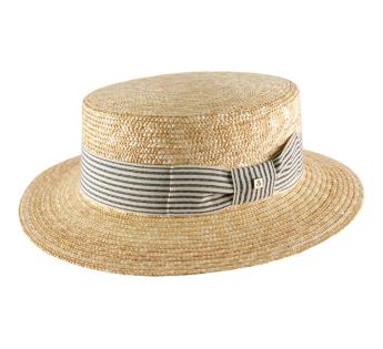 Femme Filles Old Time Costume Flat Top Boater Robe de Plage Paille Panama hat A430 