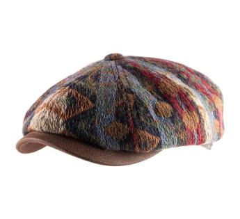 Casquette Plate En Tweed Harris Failsworth Stornoway - Marron Mousse, Taille 57 (7), Visière Cousue, Doublure Confort