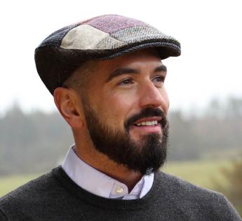Casquette plate patchwork Donegal Touring Tweed