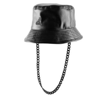 Bucket Hat Waterproof Woman's Chain Faux Leather Bucket