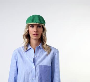 Casquette béret cuir verte Ionio-24